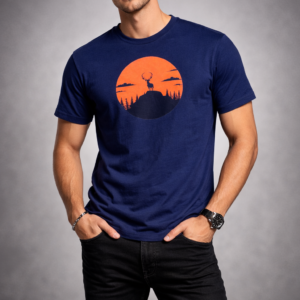 Stillness at Dusk navy graphic t-shirt by WEAR & DEWW